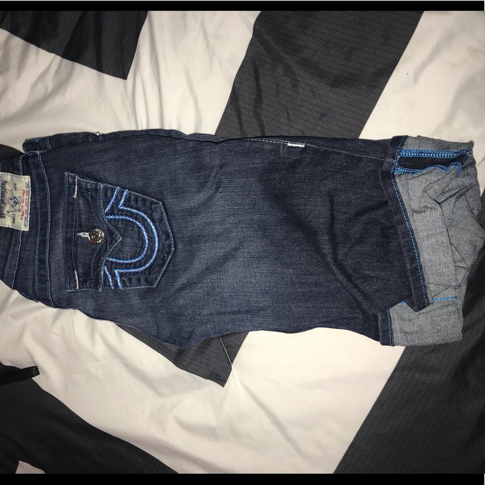 True religion denim shorts